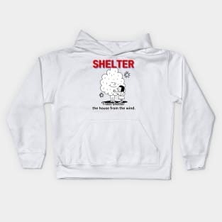 shelter ,Trees shelter  the house from the wind. Kids Hoodie